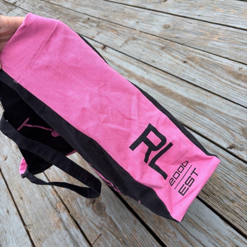 Polo by Ralph Lauren Big Pony Black Tote Pink Accents EST 2000 - Picture 8 of 9